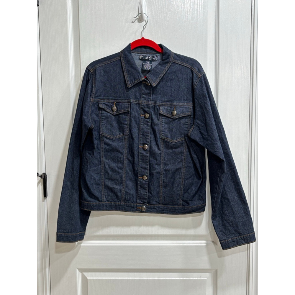 Women's AQ - American Quality DarkBlue Denim Jean Jacket Plus Size 3X